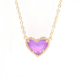 Valentines Gift 3D Glass Mini Love Pendants Necklaces Women