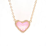Valentines Gift 3D Glass Mini Love Pendants Necklaces Women