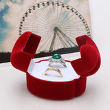 Velvet Engagement Wedding Couple Jewelry Display Box