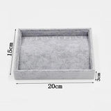 Gray Velvet Jewelry Box Drawer Storage Organizer
