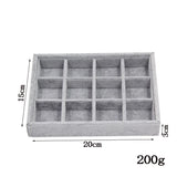 Gray Velvet Jewelry Box Drawer Storage Organizer