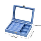 Velvet Jewelry Box Portable Organizer Storage Earrings Necklace Ring Holder
