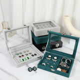 Velvet Jewelry Box Portable Organizer Storage Earrings Necklace Ring Holder