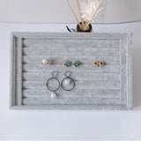 Velvet Jewelry Flat Trays Box Earring Rings Storage Box Jewelry Case Display