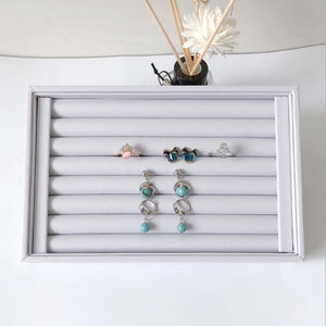 Velvet Jewelry Flat Trays Box Earring Rings Storage Box Jewelry Case Display