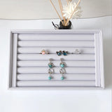 Velvet Jewelry Flat Trays Box Earring Rings Storage Box Jewelry Case Display