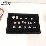 Velvet Jewelry Trays Box Earring Rings Storage Box