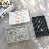 Velvet Jewelry Trays Box Earring Rings Storage Box