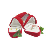 Velvet Strawberry Box Packaging Ring Earring Storage Case Protector
