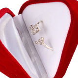 Velvet Strawberry Box Packaging Ring Earring Storage Case Protector
