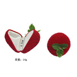 Velvet Strawberry Box Packaging Ring Earring Storage Case Protector