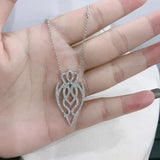 Hollow Zirconia Pendant Vine Pattern Necklace