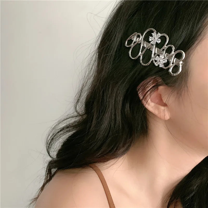 Vine Flower Zircon Hair Clip Multicolor