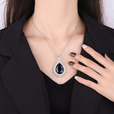 Vintage Ruby Sapphire Pendant Necklace Lab Diamond Fine Jewelry