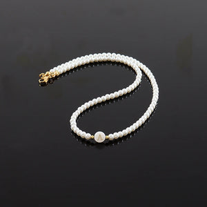 Vintage Pearl Bead Initial Letter Necklace for Women