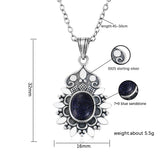 Vintage 925 Silver Pendant Necklace with Sandstone Jewelry