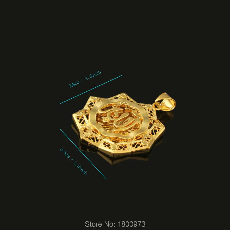 Vintage Allah Pendant Muslim Pendant&Necklace Jewelry Arabic For Women Men