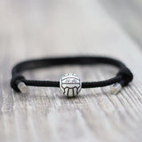 Vintage Bead Mens Bracelet 10mm Volleyball 8mm Hematite Rope Retro Braslet