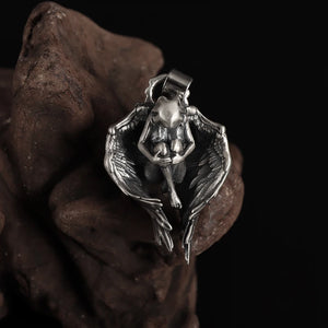 Vintage Sleeping Angel Hug Pendant Necklace Men Women