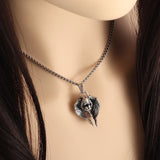 Vintage Sleeping Angel Hug Pendant Necklace Men Women