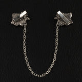Vintage Enamel Rose Tassel Chain Brooch Shirt Collar Lapel Pin