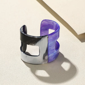 Vintage Acrylic Cuff Bangle Bracelets for Women Party Jewelry
