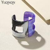 Vintage Acrylic Cuff Bangle Bracelets for Women Party Jewelry