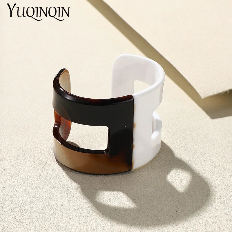 Vintage Acrylic Cuff Bangle Bracelets for Women Party Jewelry