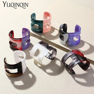 Vintage Acrylic Cuff Bangle Bracelets for Women Party Jewelry