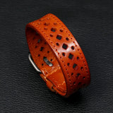 Vintage Hollow Leather Bracelets for Men Adjustable Wristband
