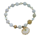 Vintage Jade Bracelet for Women Girls National Style Long Life Lock Transfer
