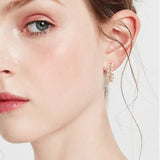 Vintage Japan Clip on Hoop Earrings Zircon Pearl No Pierced Ear Clips