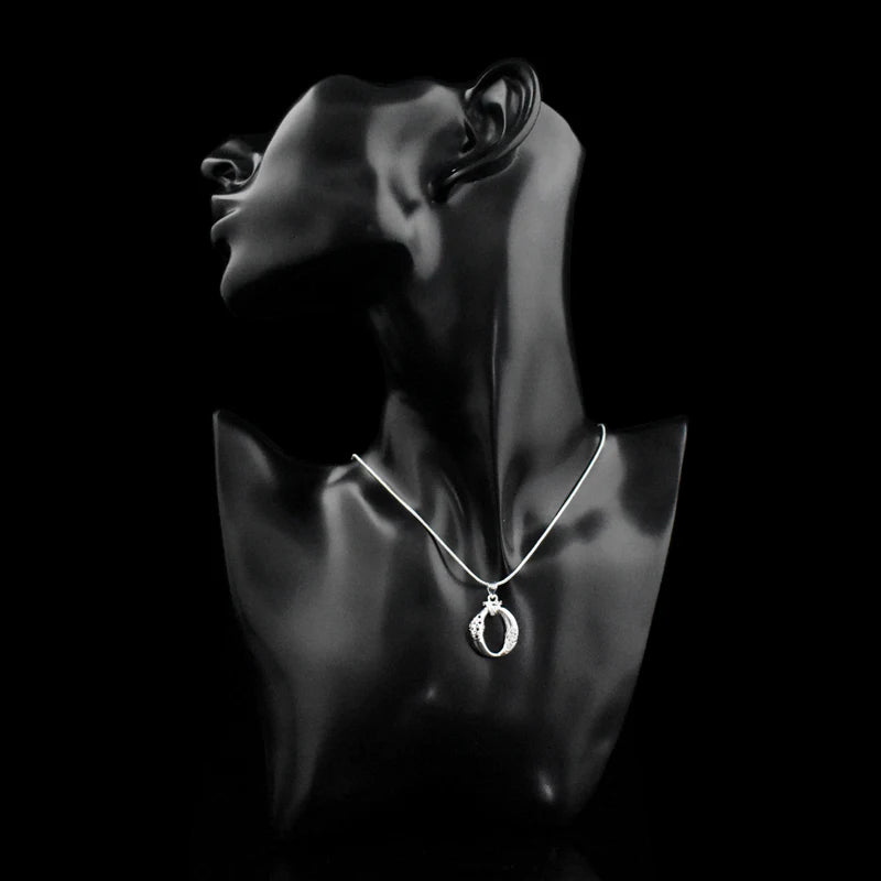 Vintage 925 Silver Water Drop Pendant Necklace