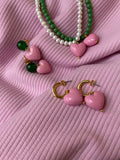 Vintage Heart Pendant Necklace with Pearl