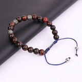 Vintage Cross Ball Wooden Beaded Macrame Bracelet Bangle