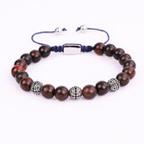 Vintage Cross Ball Wooden Beaded Macrame Bracelet Bangle