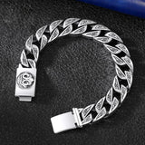Vintage Men's Silver Bracelet Personality Locomotive Silver Bracelet