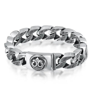 Vintage Men's Silver Bracelet Locomotive Style Rough And Domineering