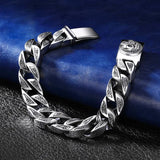 Vintage Men's Silver Bracelet Personality Locomotive Silver Bracelet