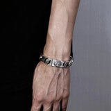 Vintage Men'sSilver Bracelet Personality Locomotive Silver Bracelet