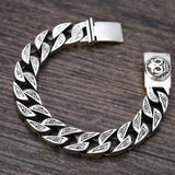 Vintage Men's Silver Bracelet Locomotive Style Rough And Domineering