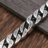 Vintage Men's Silver Bracelet Locomotive Style Rough And Domineering