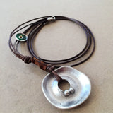 Vintage Metal Pendant Hand Making Necklace Retro Hand Making Jewelry