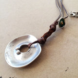 Vintage Metal Pendant Hand Making Necklace Retro Hand Making Jewelry
