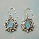 Vintage Moonstone Earrings Silver Flower Birds Hook Dangle Earring