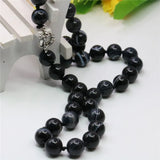 Vintage Agates Round Beads Necklace Chain 18inch Y775