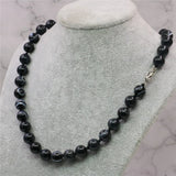 Vintage Agates Round Beads Necklace Chain 18inch Y775