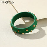 Vintage Resin Crystal Bangles Geometric Wide Cuff Bracelets