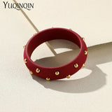 Vintage Resin Crystal Bangles Geometric Wide Cuff Bracelets