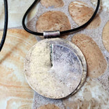 Vintage Round Alloy Leather Pendant Necklace